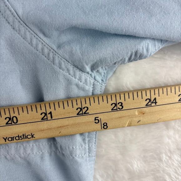 Simms Fishing Shirt Long Sleeve Button Down Men's Large Light Blue Fish it Well - Picture 7 of 11